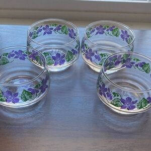 Vintage 70’s Libby violet dessert bowls